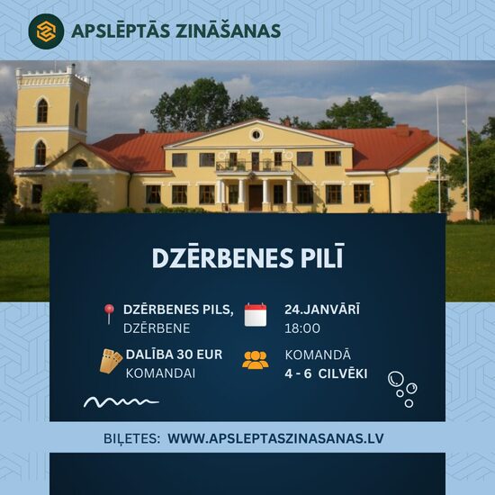 Komandas dalība spēlē Dzērbenes pilī - 24.01.